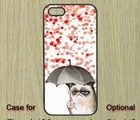 Cat and Heart Rain-- iPhone 5 case , iPhone 4 case , iPhone 4S case , Samsung Galaxy S3 case , Samsung Galaxy Note2 case